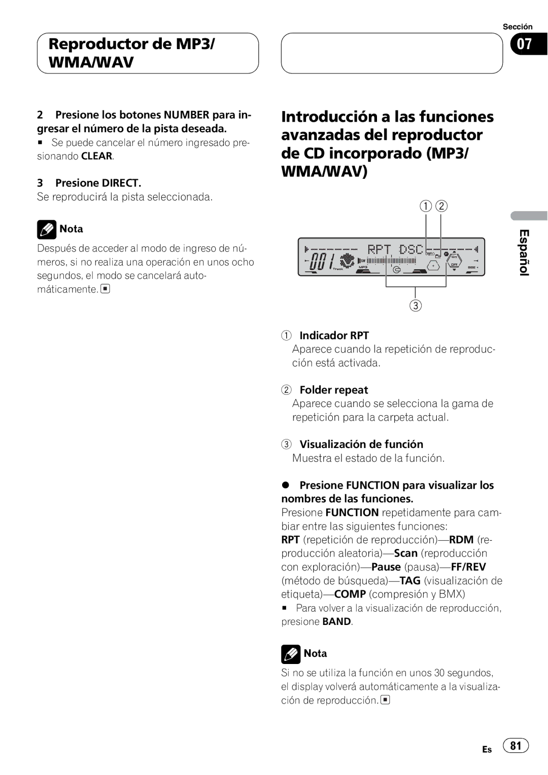 Pioneer FH-P5000MP operation manual + + 