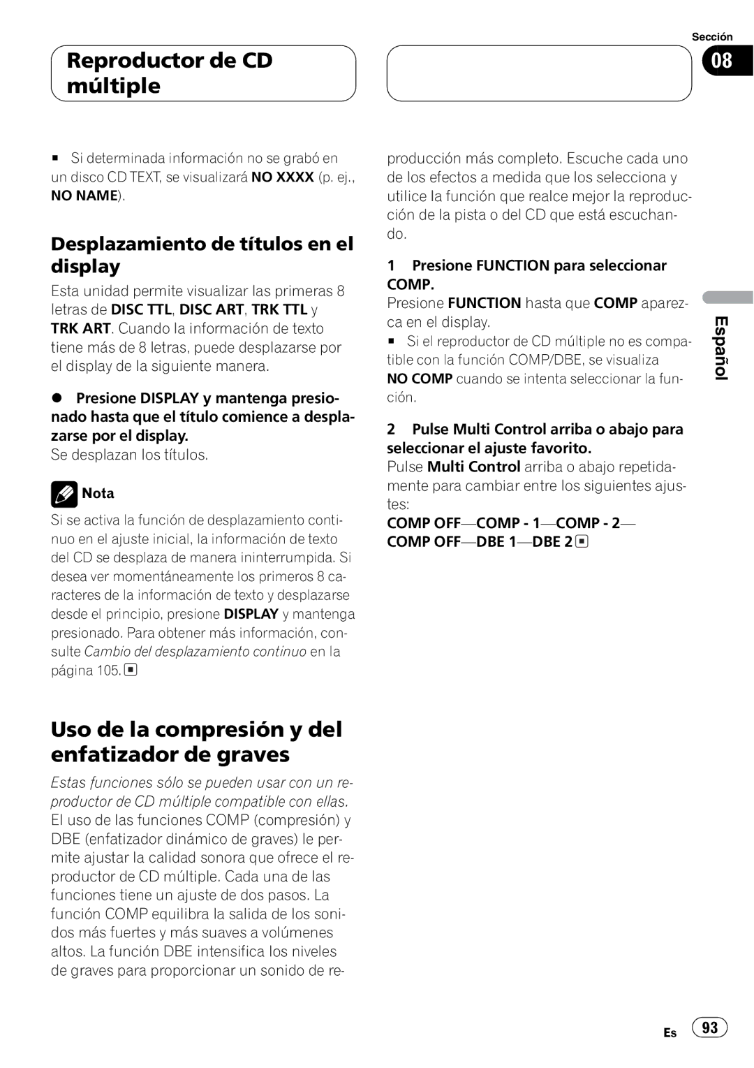 Pioneer FH-P5000MP operation manual + + 