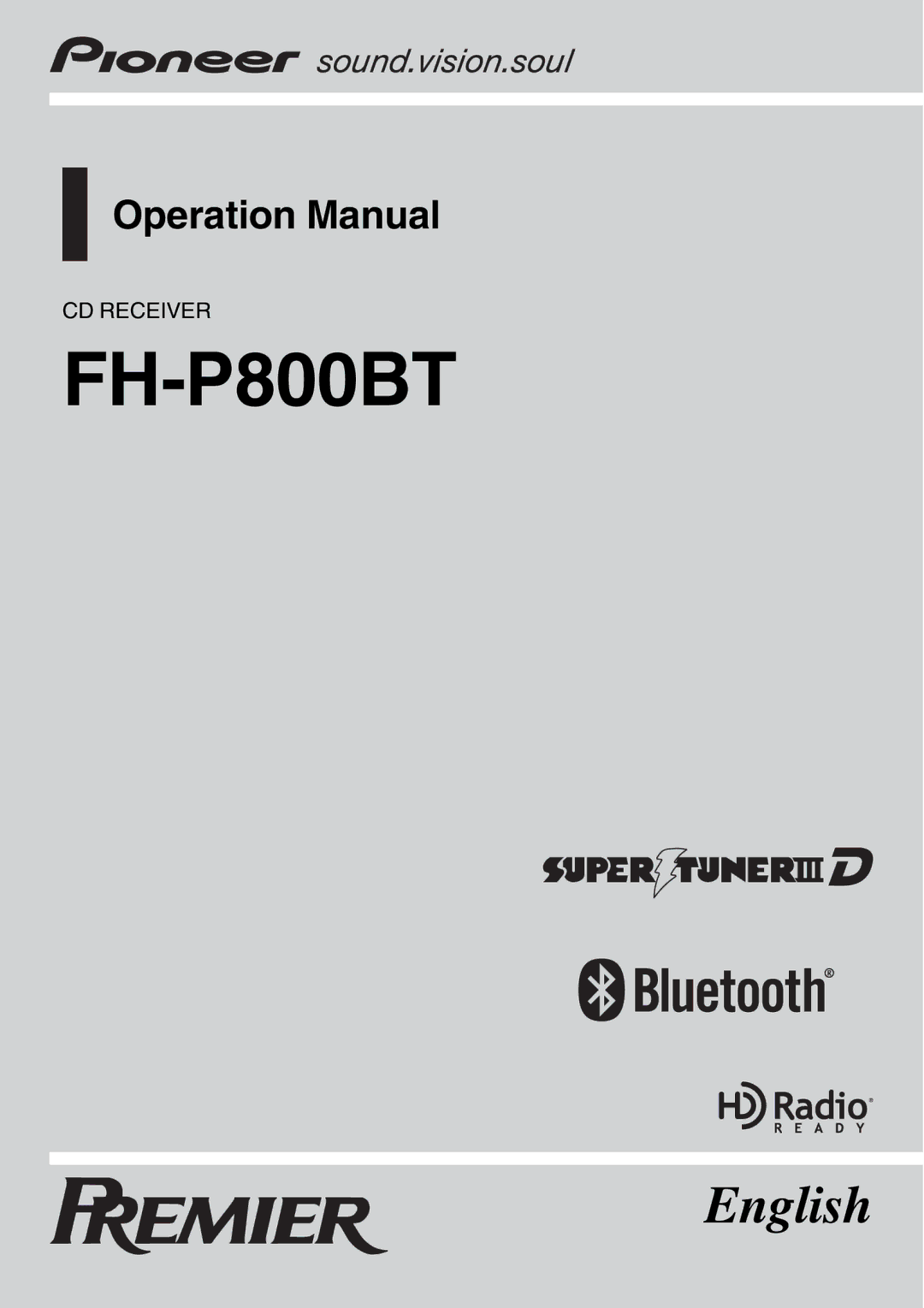 Pioneer FH-P800BT operation manual 