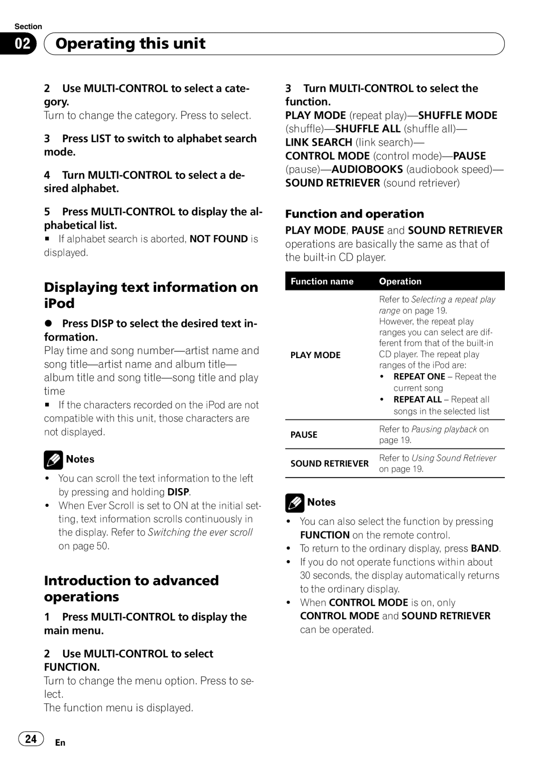 Pioneer FH-P800BT operation manual Displaying text information on iPod 