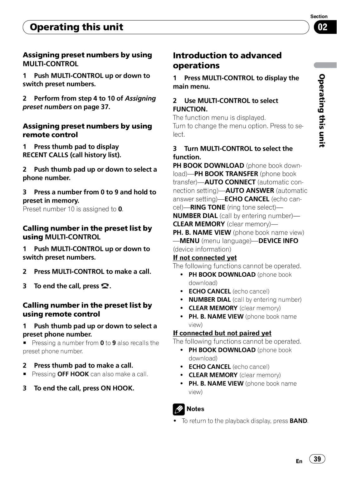 Pioneer FH-P800BT operation manual Assigning preset numbers by using remote control 