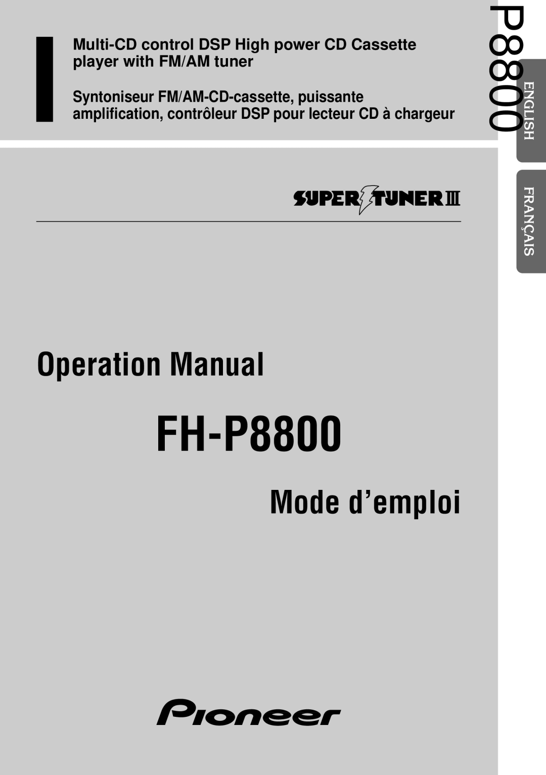 Pioneer FH-P8800 operation manual 