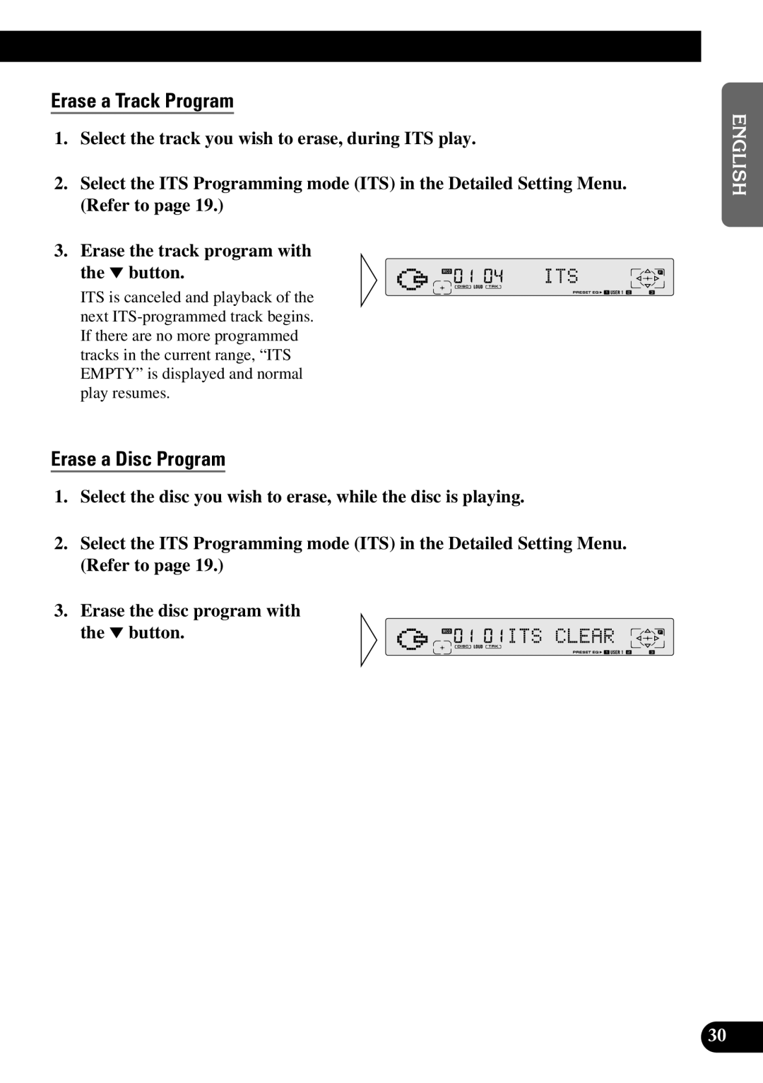 Pioneer FH-P8800 operation manual Erase a Track Program, Erase a Disc Program 