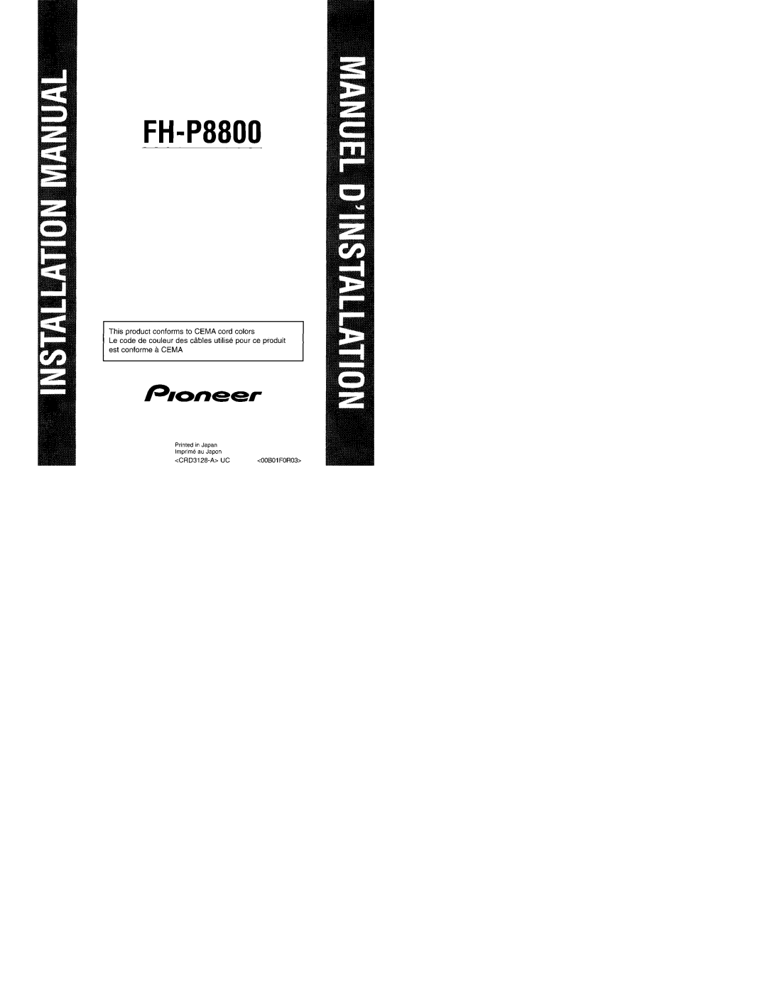 Pioneer FH-P8800 operation manual 