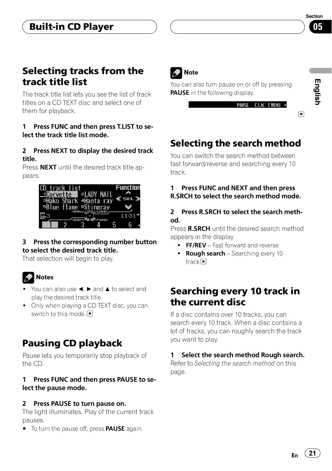 Pioneer FH-P9200MP operation manual 