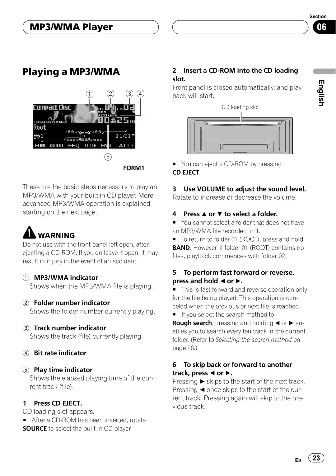 Pioneer FH-P9200MP operation manual 