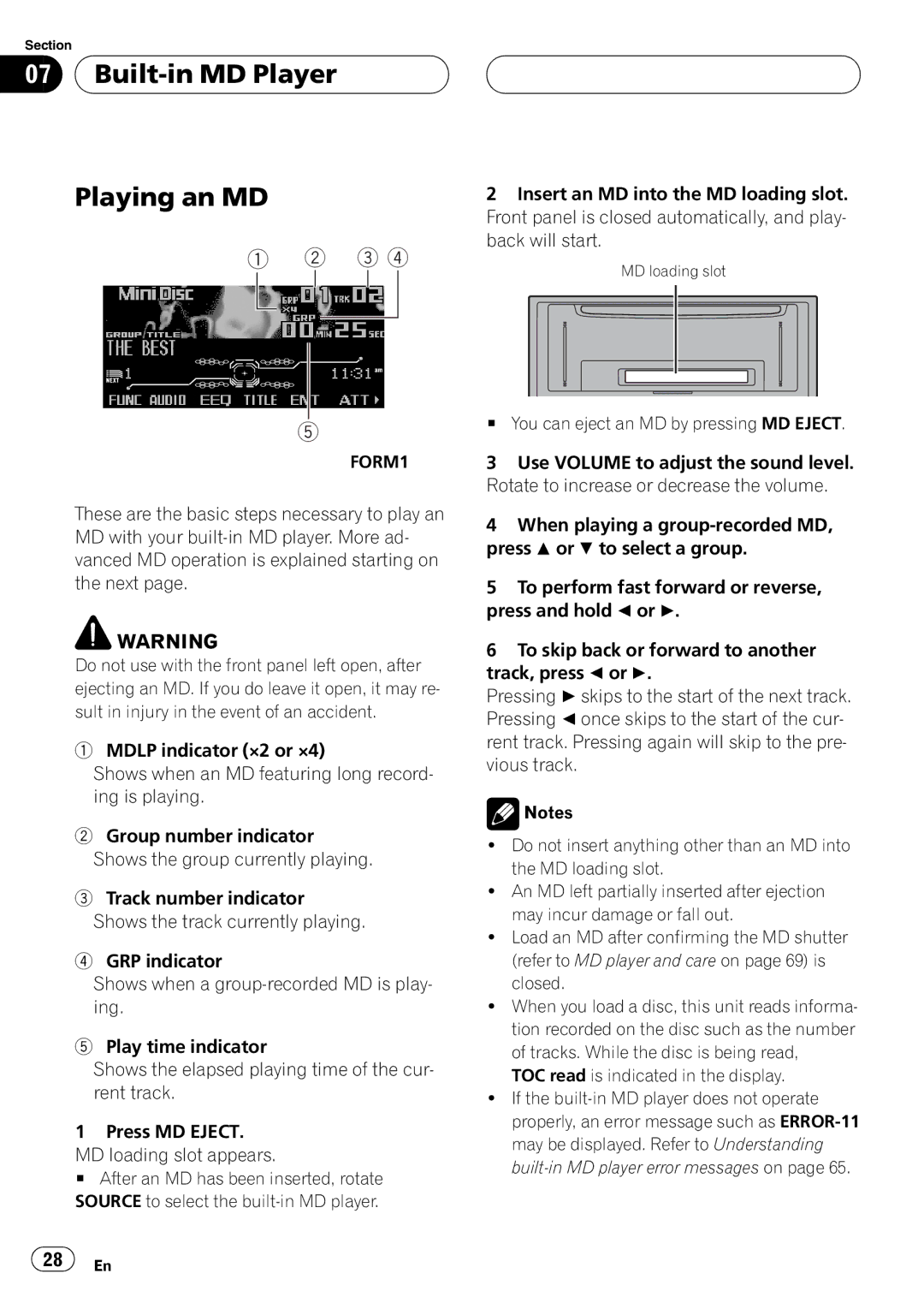 Pioneer FH-P9200MP operation manual 