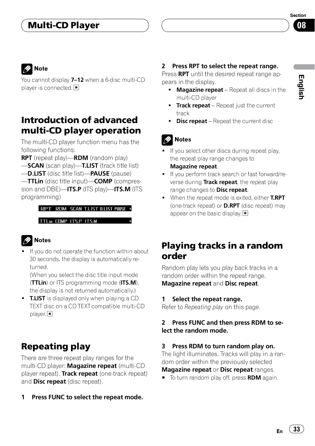 Pioneer FH-P9200MP operation manual 