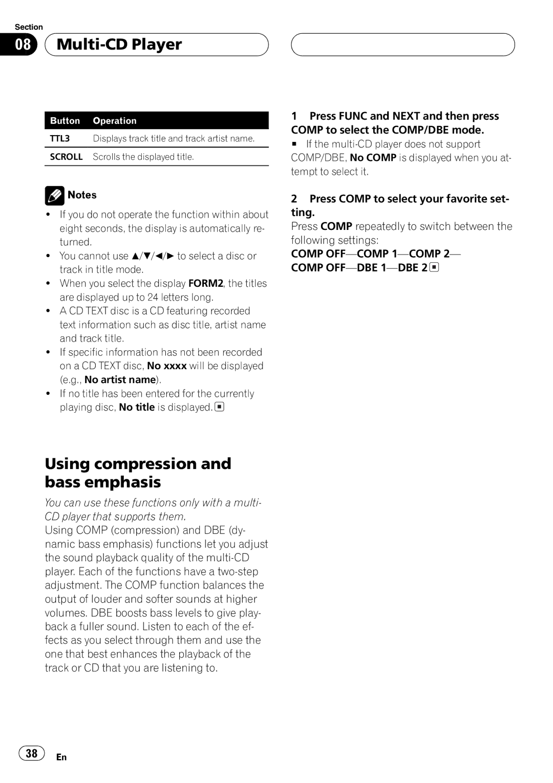 Pioneer FH-P9200MP operation manual 