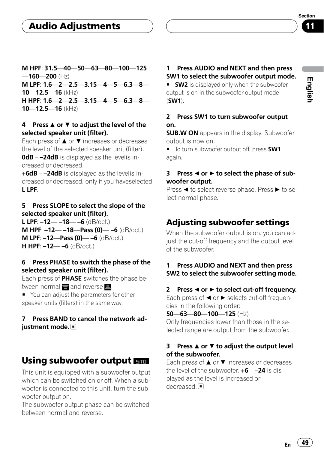 Pioneer FH-P9200MP operation manual 