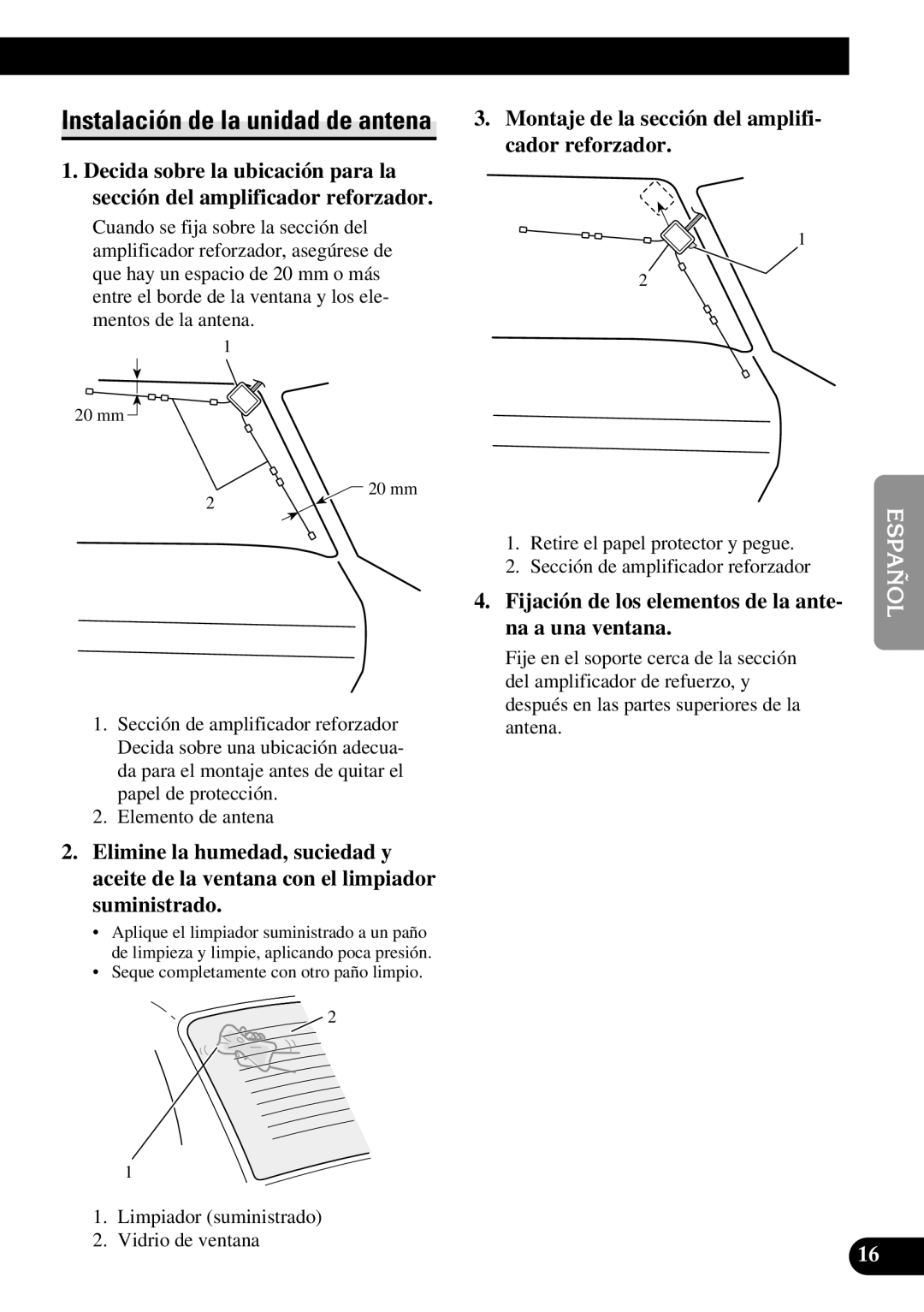 Pioneer GEX-6100TV owner manual Montaje de la sección del amplifi- cador reforzador 