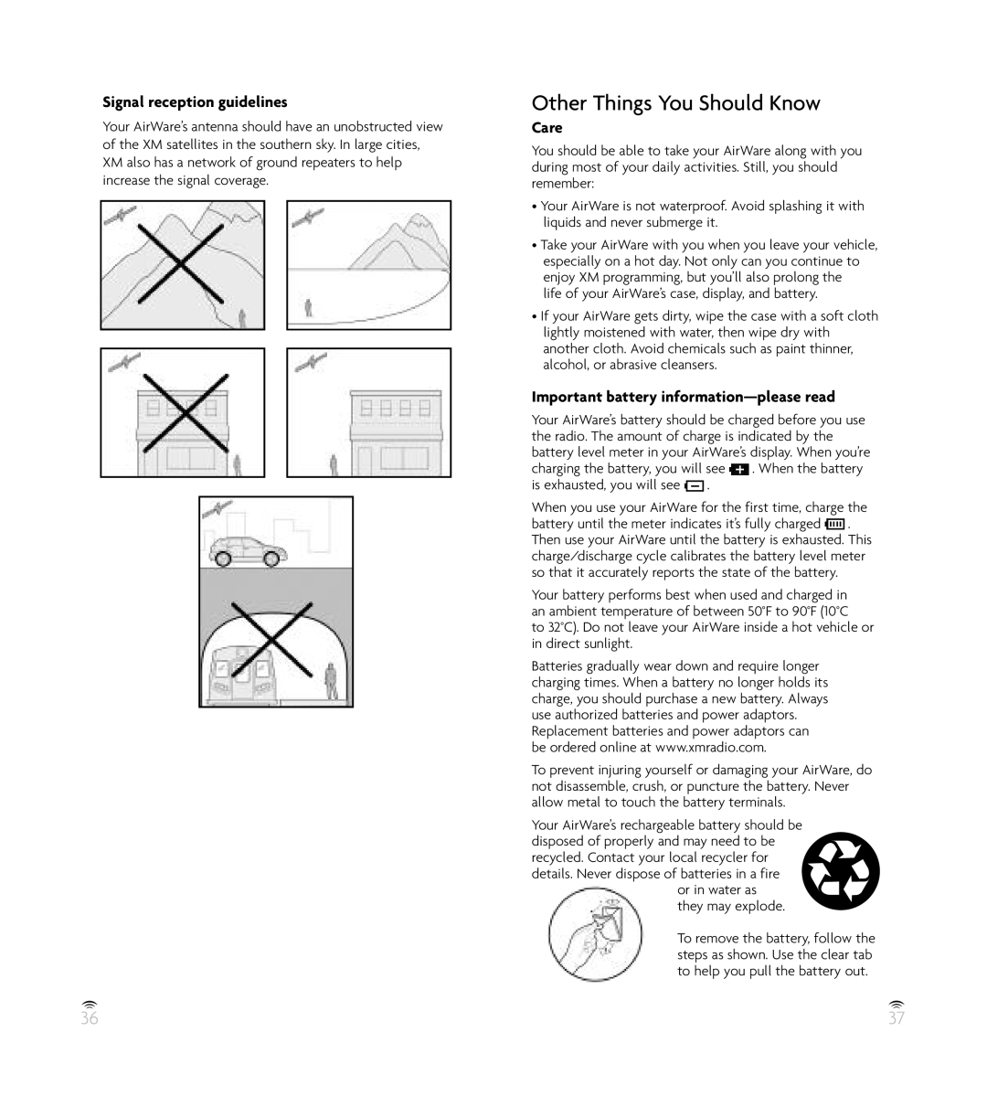 Pioneer GEX-AIRWARE1 manual Other Things You Should Know, Signal reception guidelines, Care 