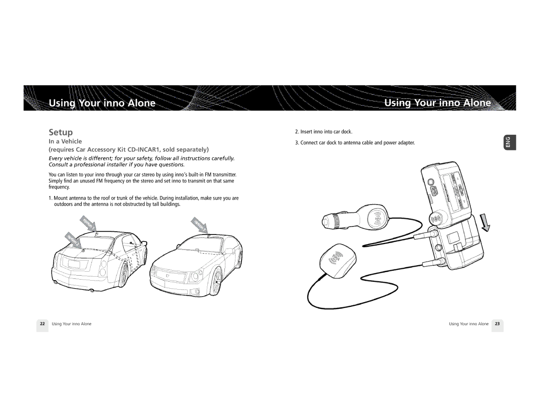 Pioneer GEX-INN02B manual Using Your inno Alone 