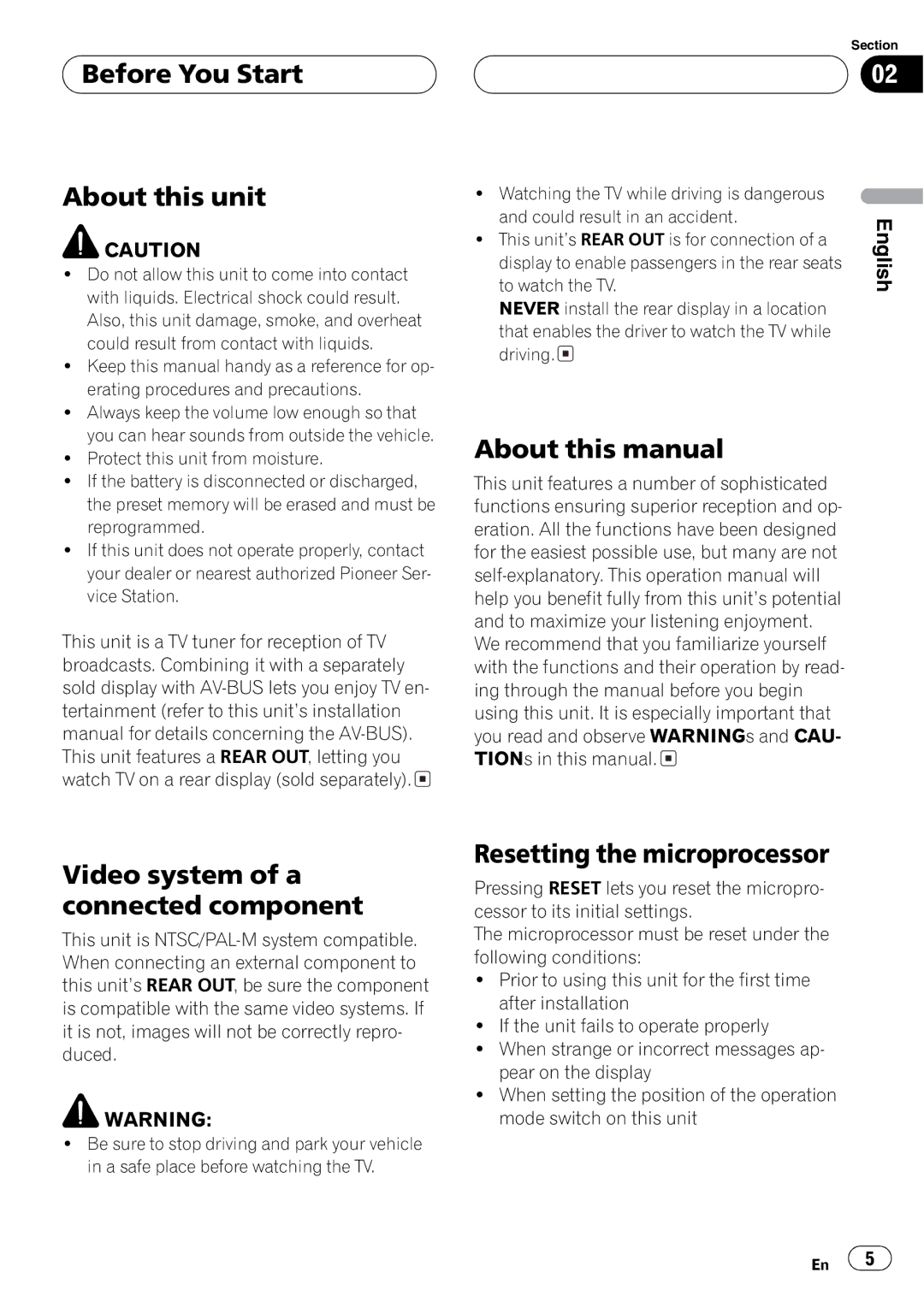 Pioneer GEX-P5750TV operation manual 