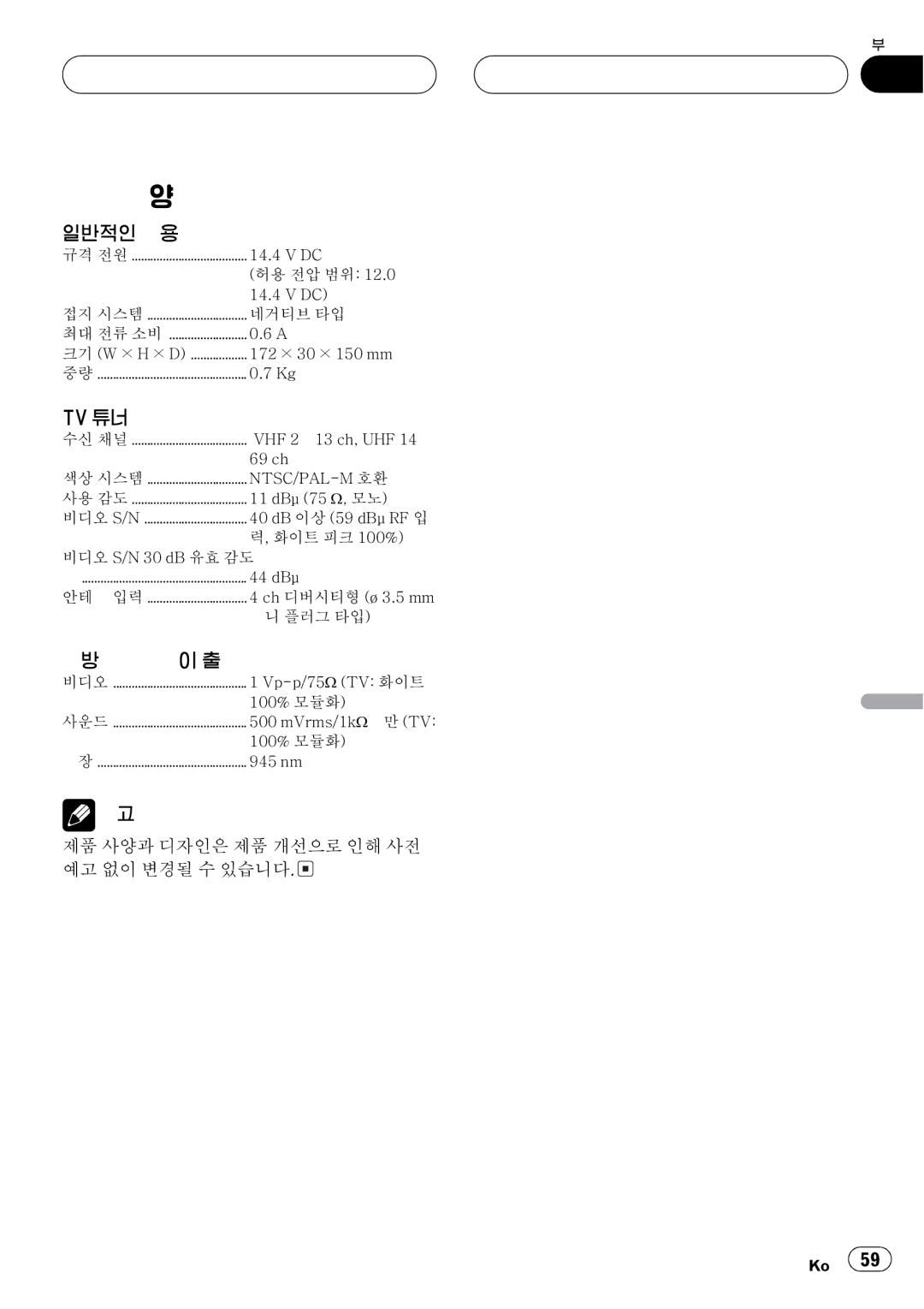 Pioneer GEX-P5750TV operation manual $ H 