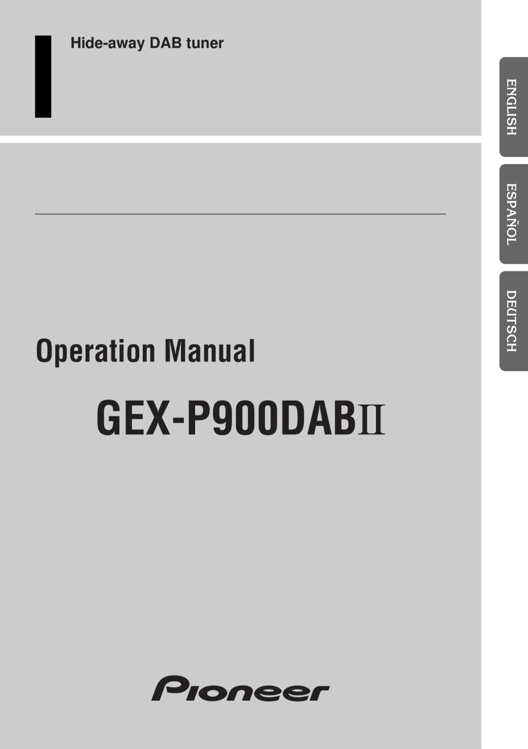 Pioneer operation manual GEX-P900DABÑ 