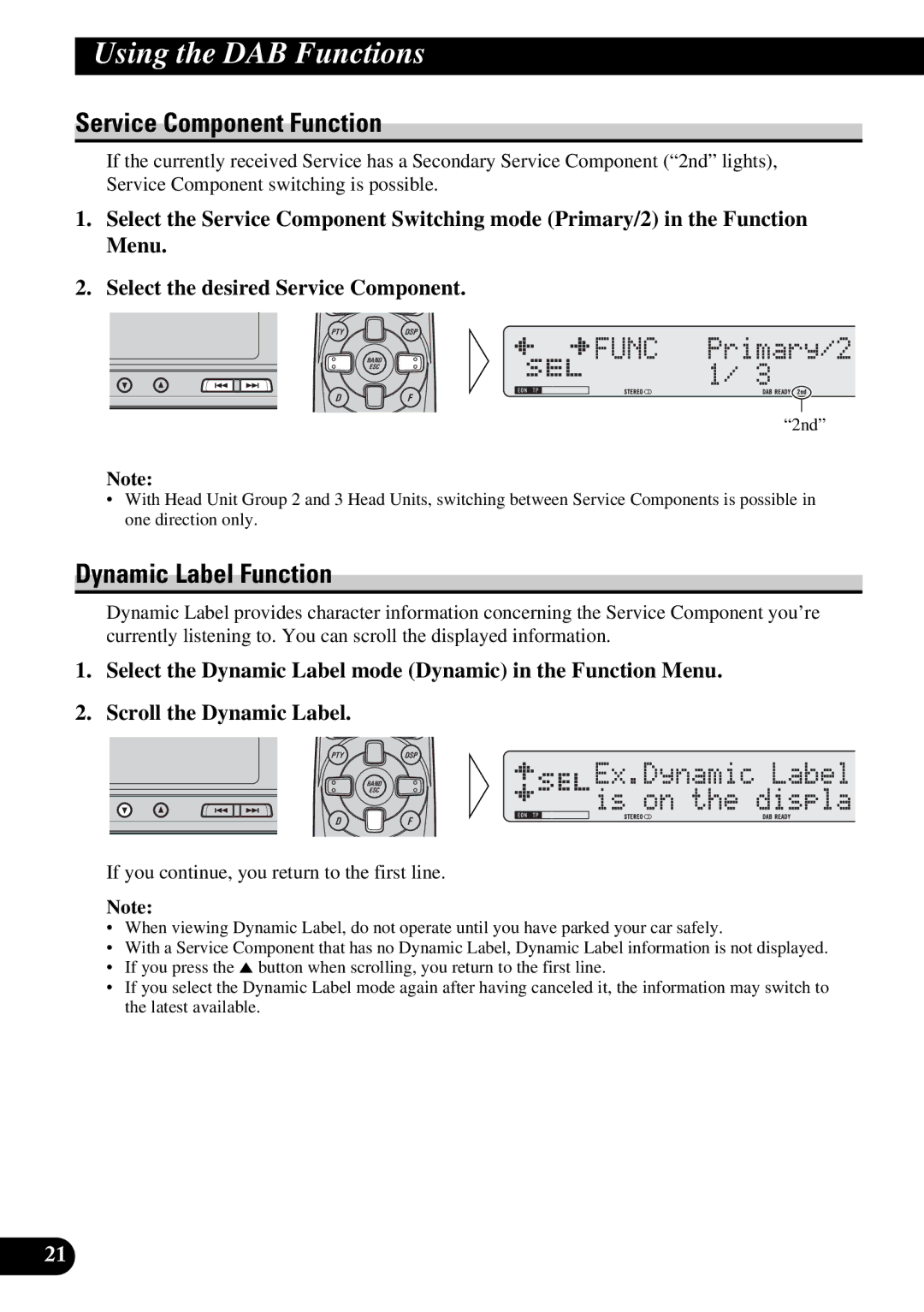 Pioneer GEX-P900DAB operation manual Service Component Function, Dynamic Label Function 