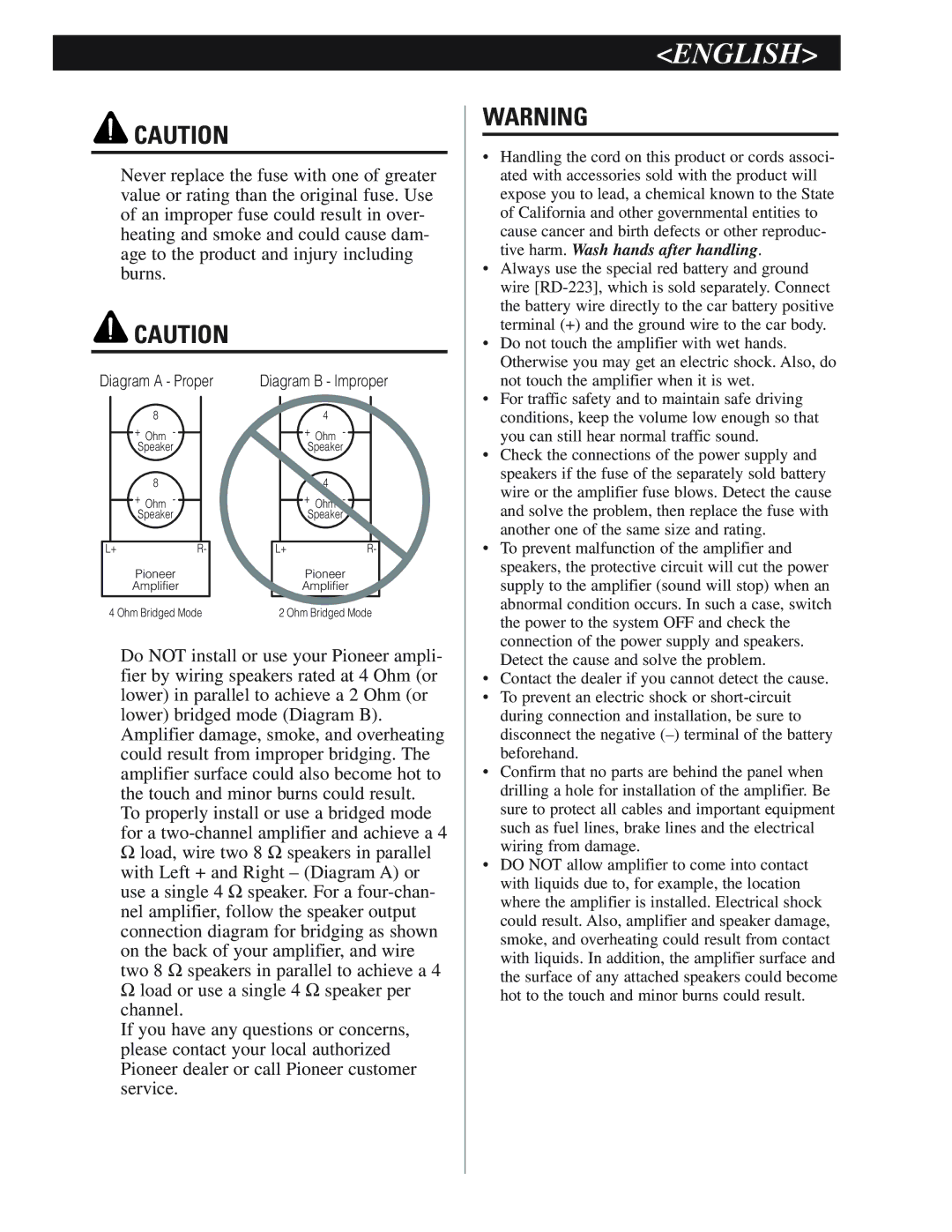 Pioneer GM-6200F owner manual English 