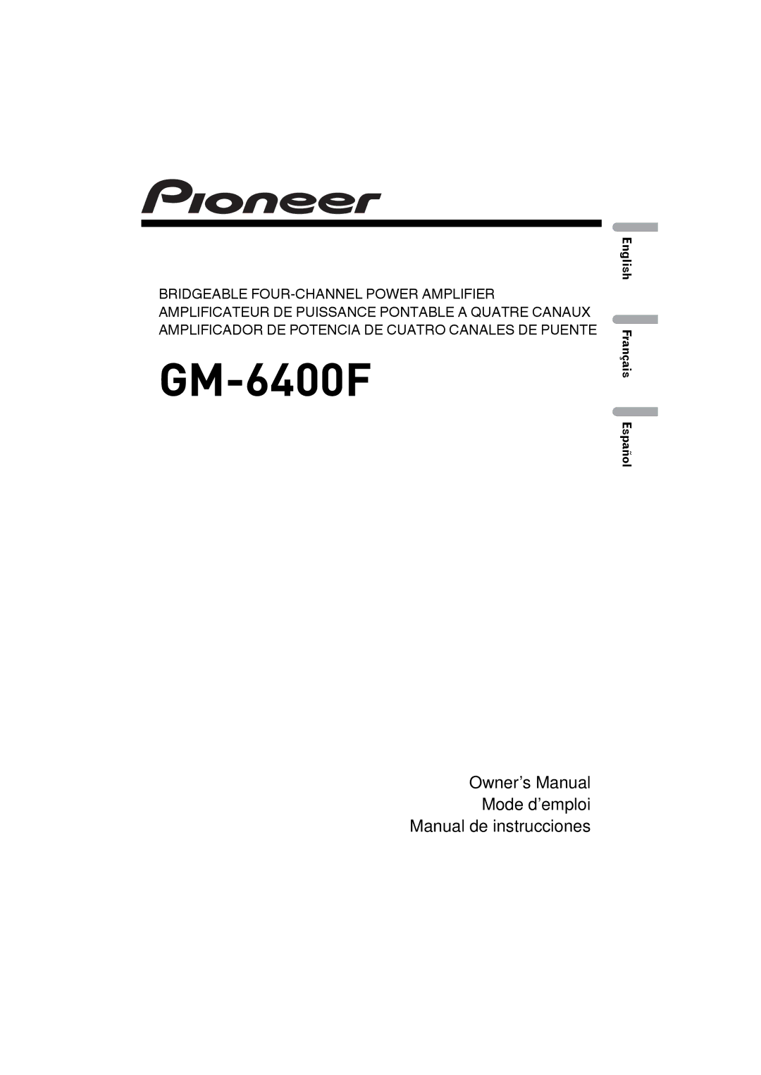 Pioneer GM-6400F owner manual 