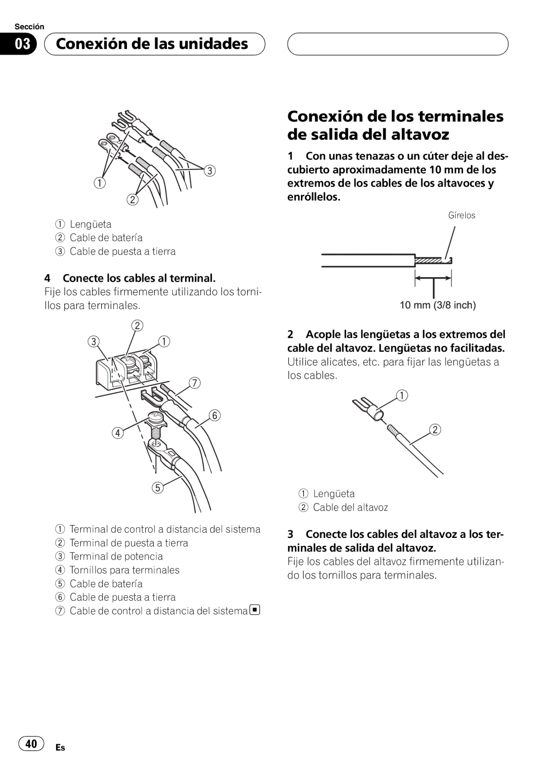 Pioneer GM-6400F owner manual 40 Es 