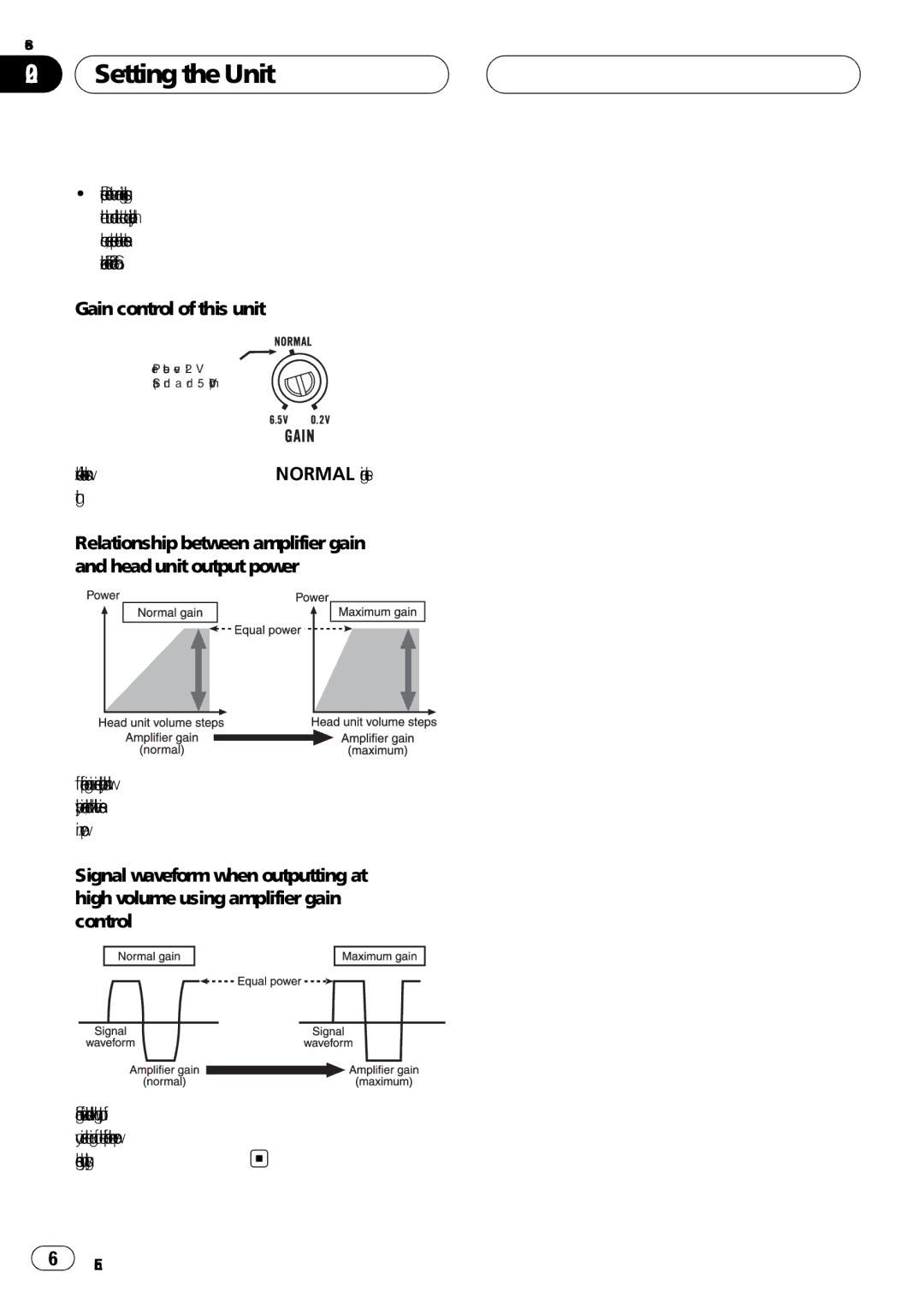 Pioneer GM-6400F owner manual Setting the Unit 