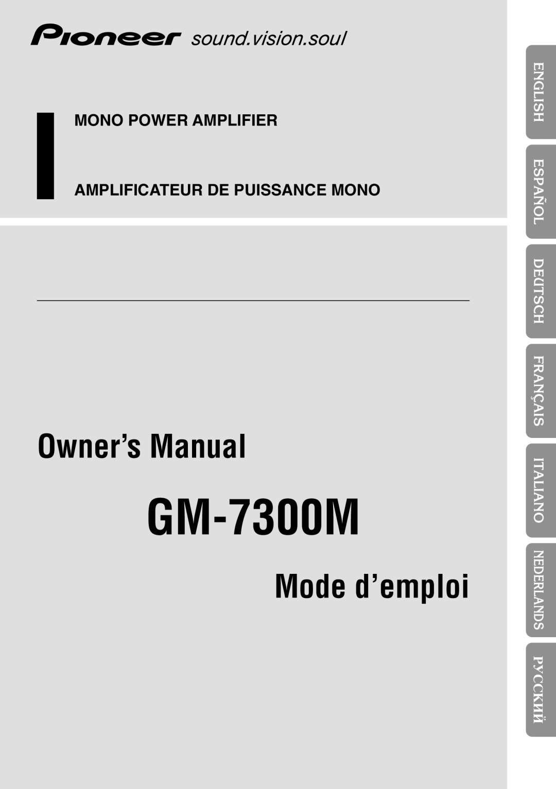 Pioneer GM-7300M owner manual 