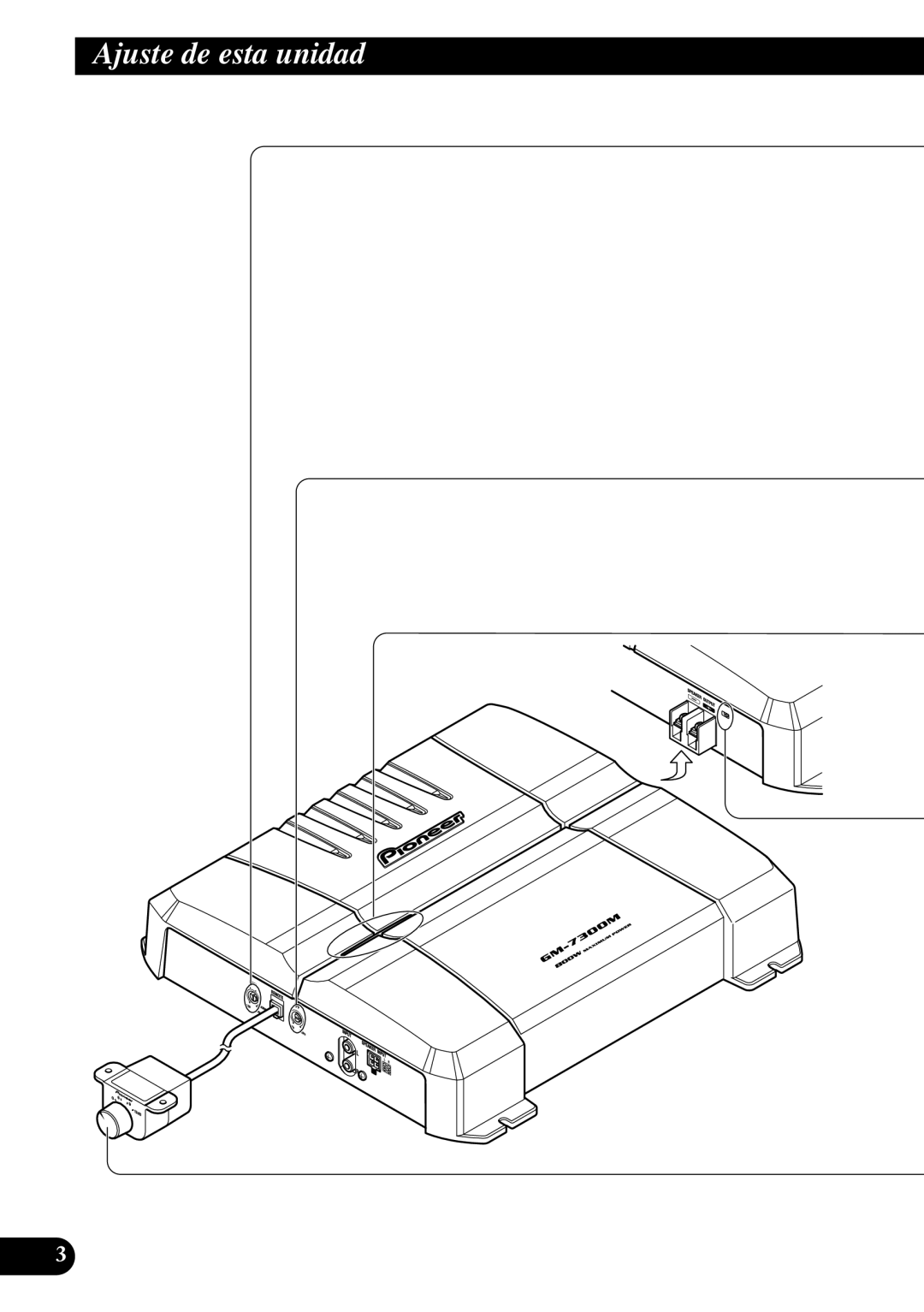 Pioneer GM-7300M owner manual Ajuste de esta unidad 