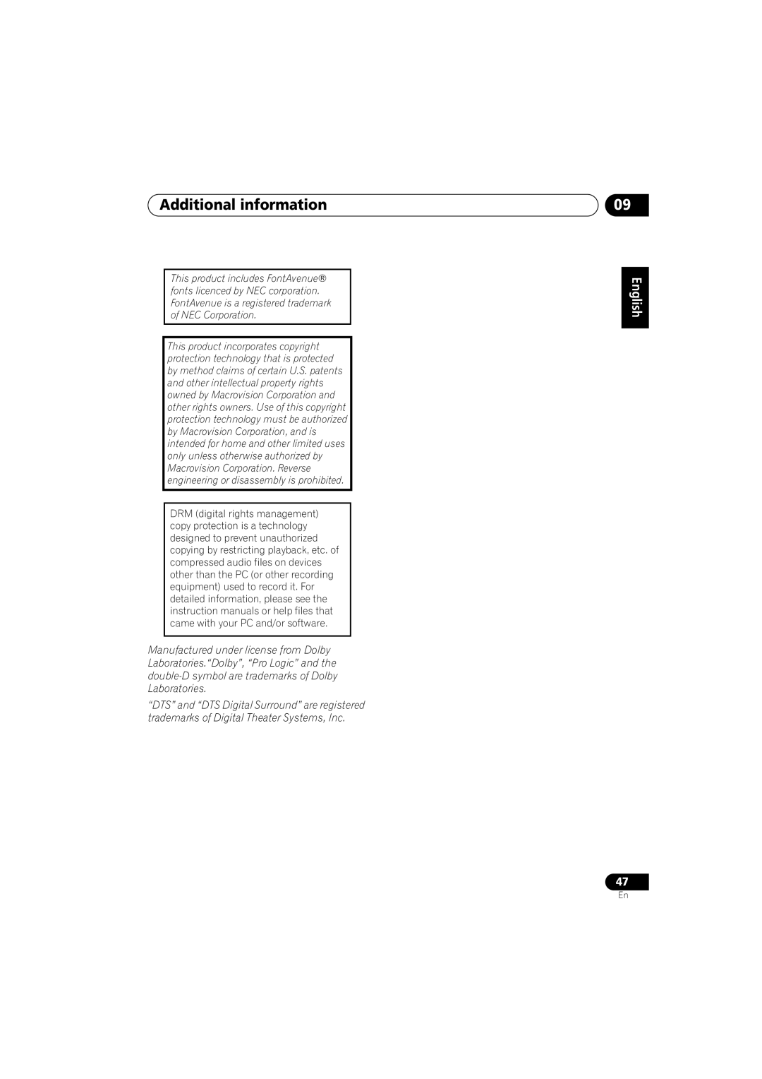 Pioneer HTZ-360DV manual Additional information 