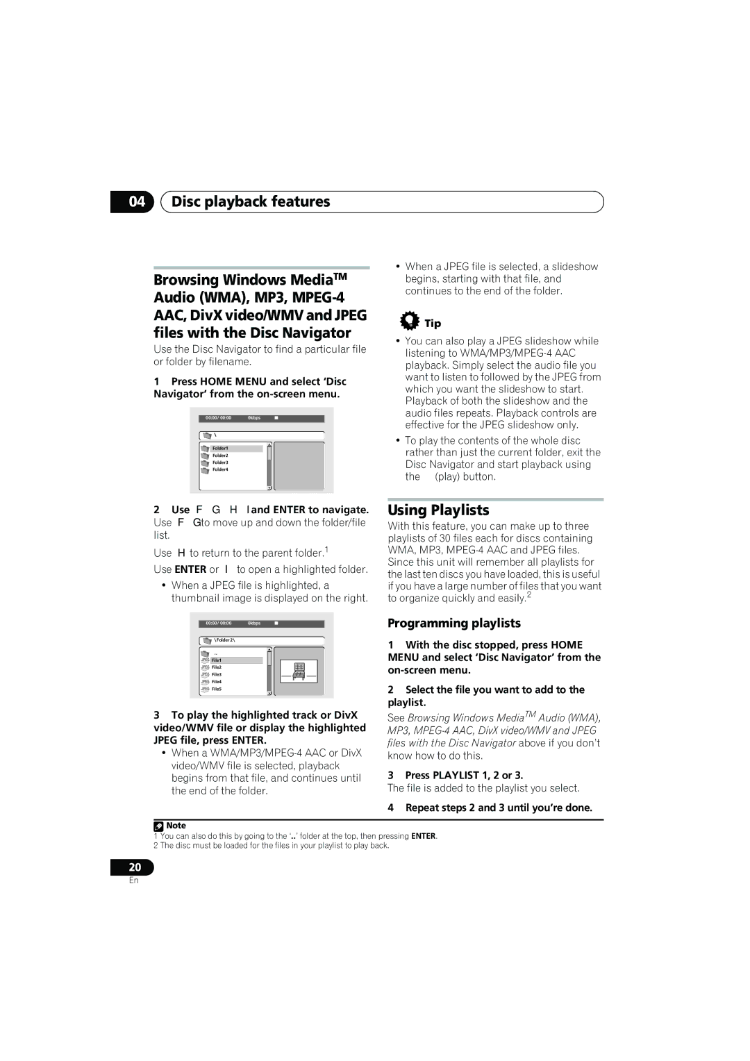 Pioneer HTZ777DVD Using Playlists, Programming playlists, Press Playlist 1, 2 or, Repeat steps 2 and 3 until you’re done 