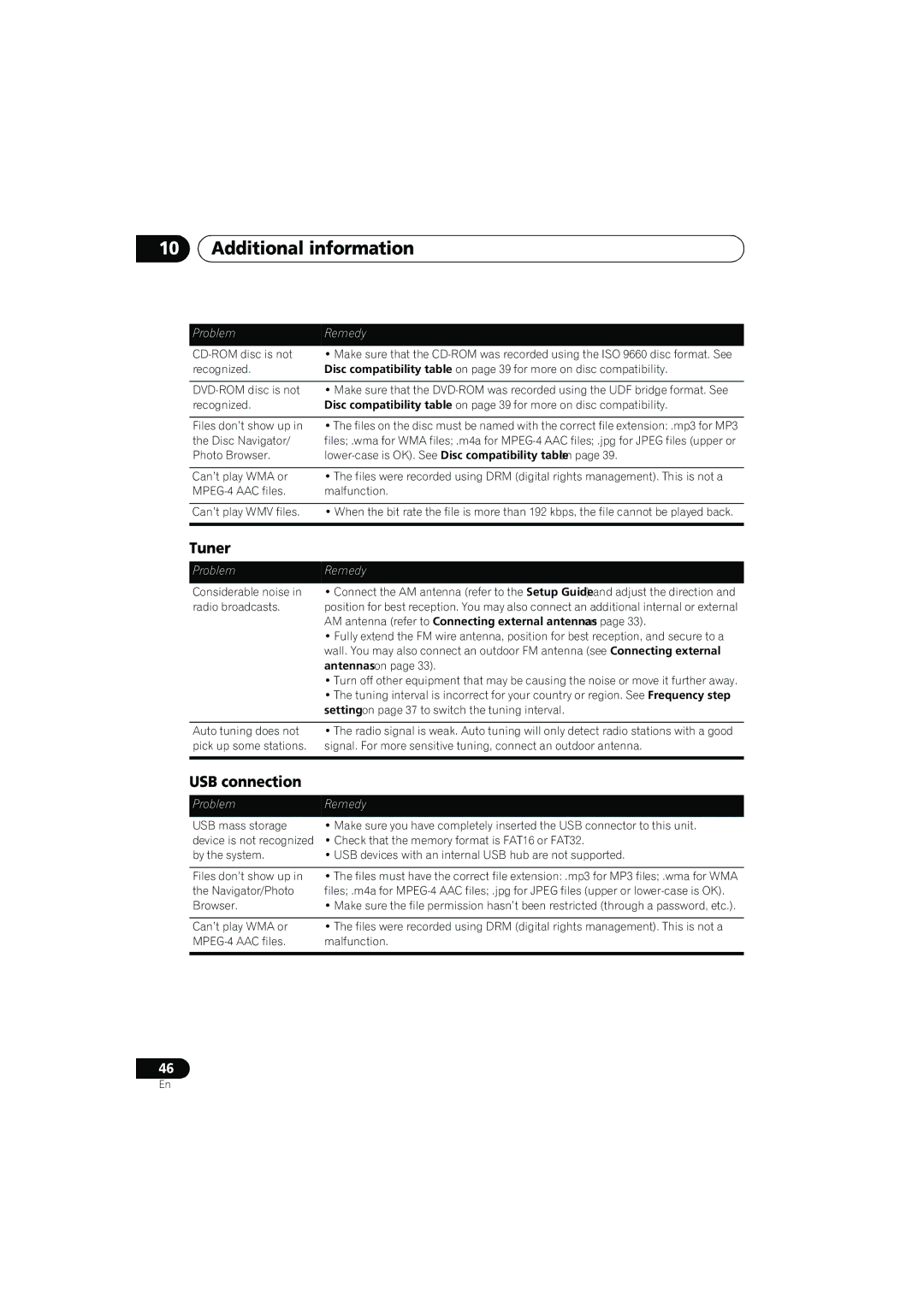 Pioneer S-DV777T, HTZ373DVD, XV-DV373, HTZ777DVD, XV-DV777, S-DV777SW operating instructions Tuner, USB connection 