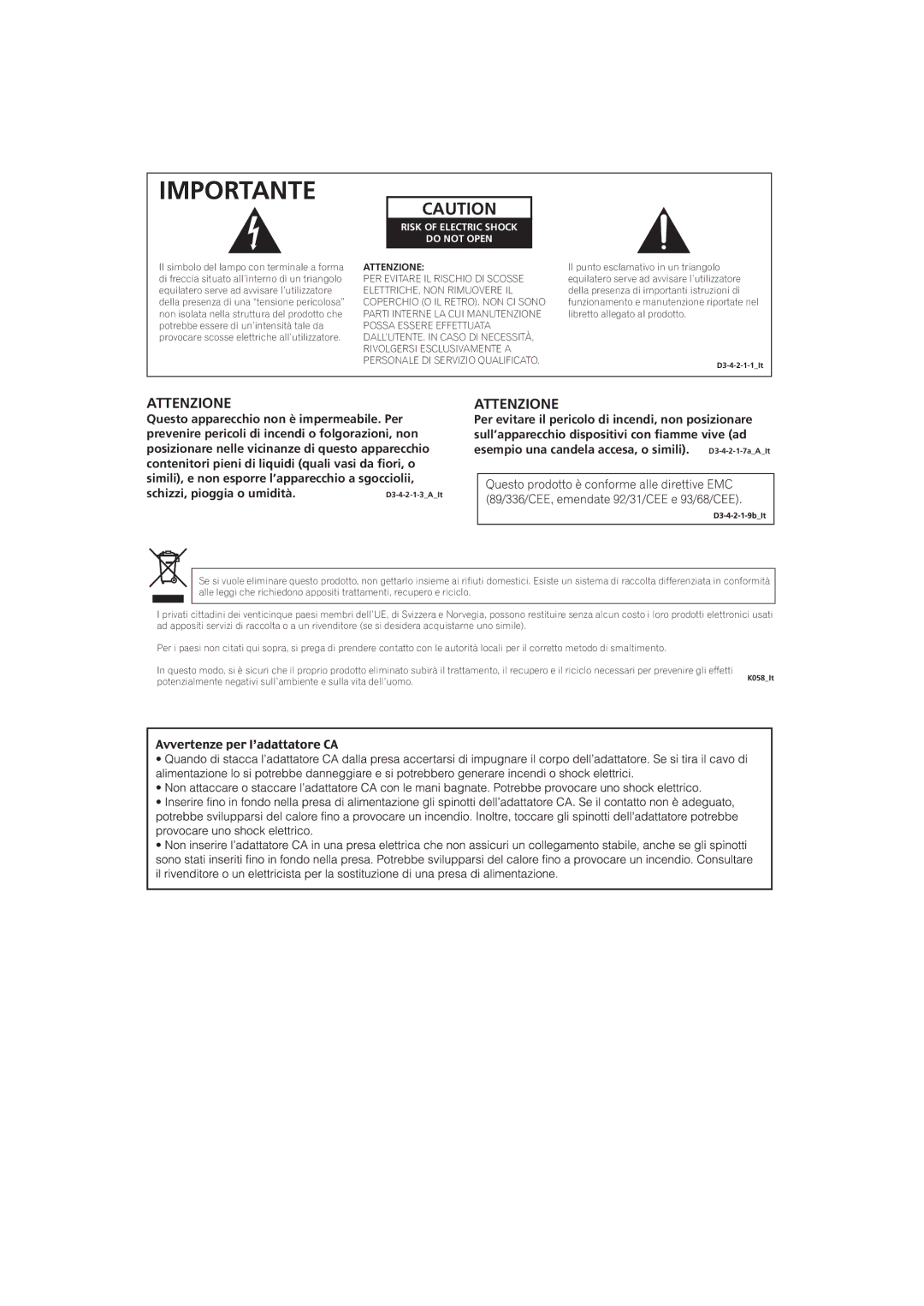 Pioneer IDK-01 manual Importante 