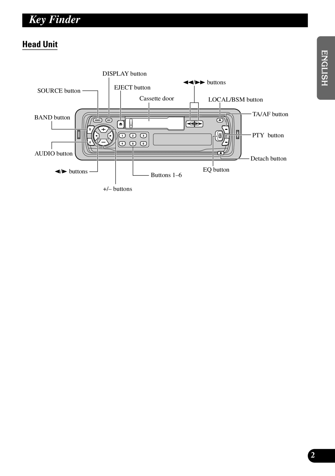 Pioneer KEH-P1010R, KEH-P1013R operation manual Key Finder, Head Unit 