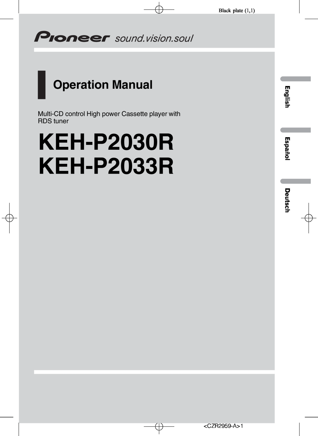 Pioneer KEH-P2033R, KEH-P2030R operation manual 