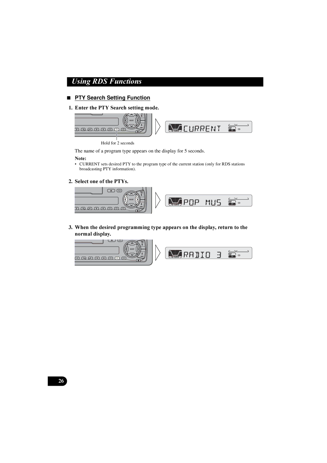 Pioneer KEH-P5900R manual PTY Search Setting Function,  QWHUWKH376HDUFKVHWWLQJPRGH,  6HOHFWRQHRIWKH37V 