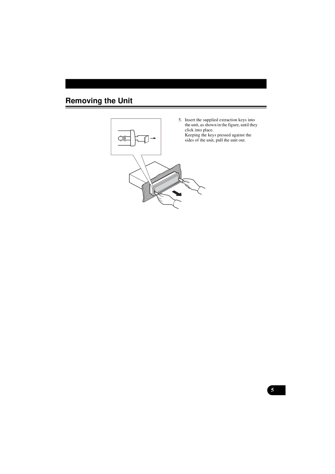 Pioneer KEH-P5900R manual Removing the Unit 