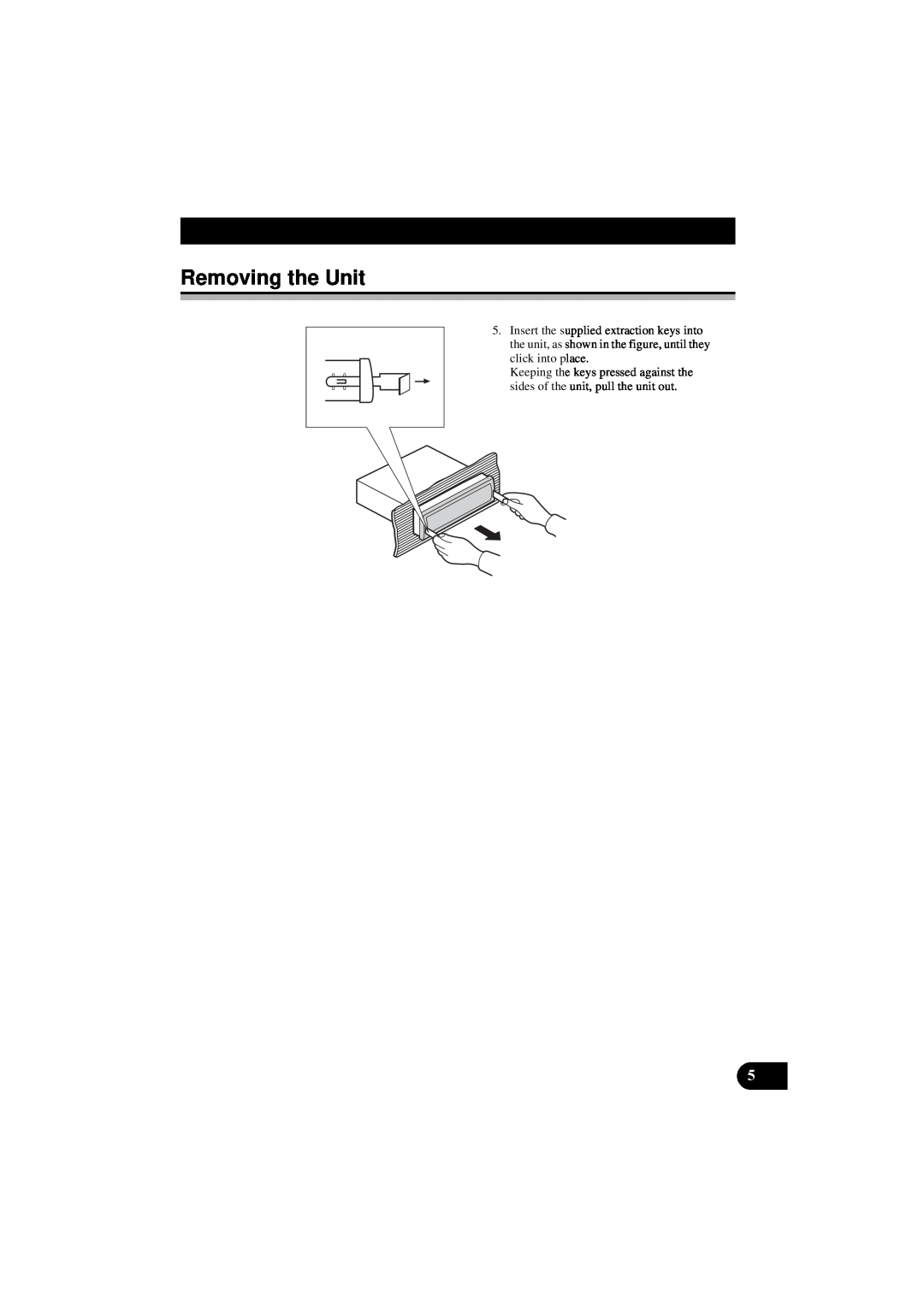 Pioneer KEH-P5900R manual Removing the Unit 