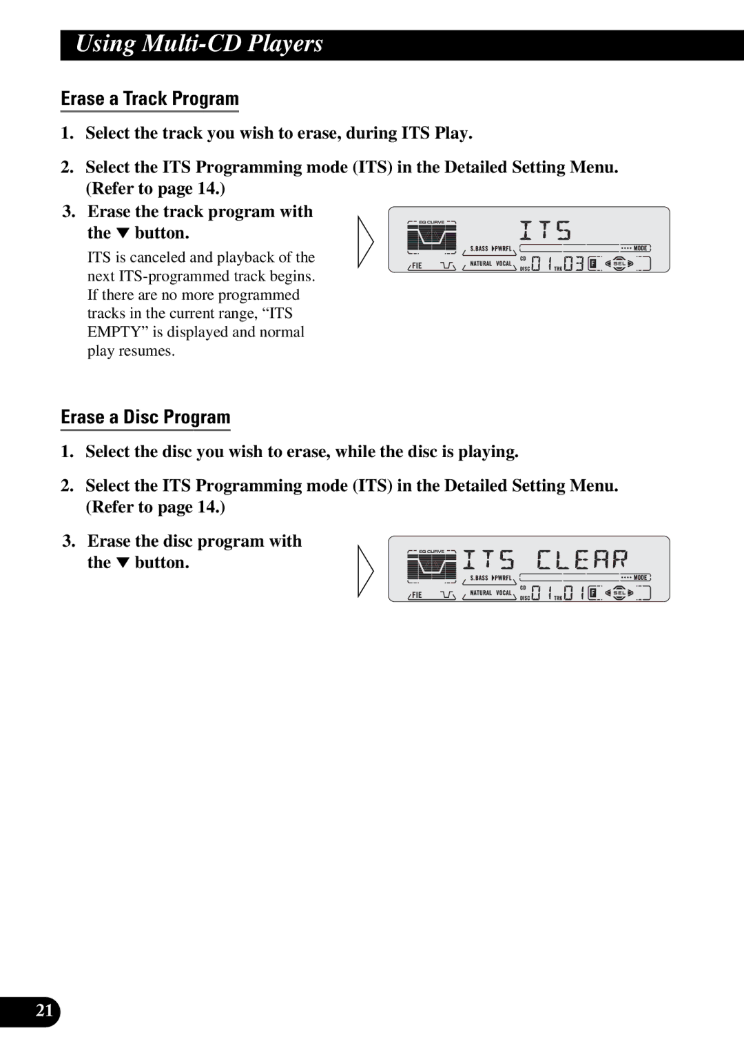 Pioneer KEH-P5950 operation manual Erase a Track Program, Erase a Disc Program 