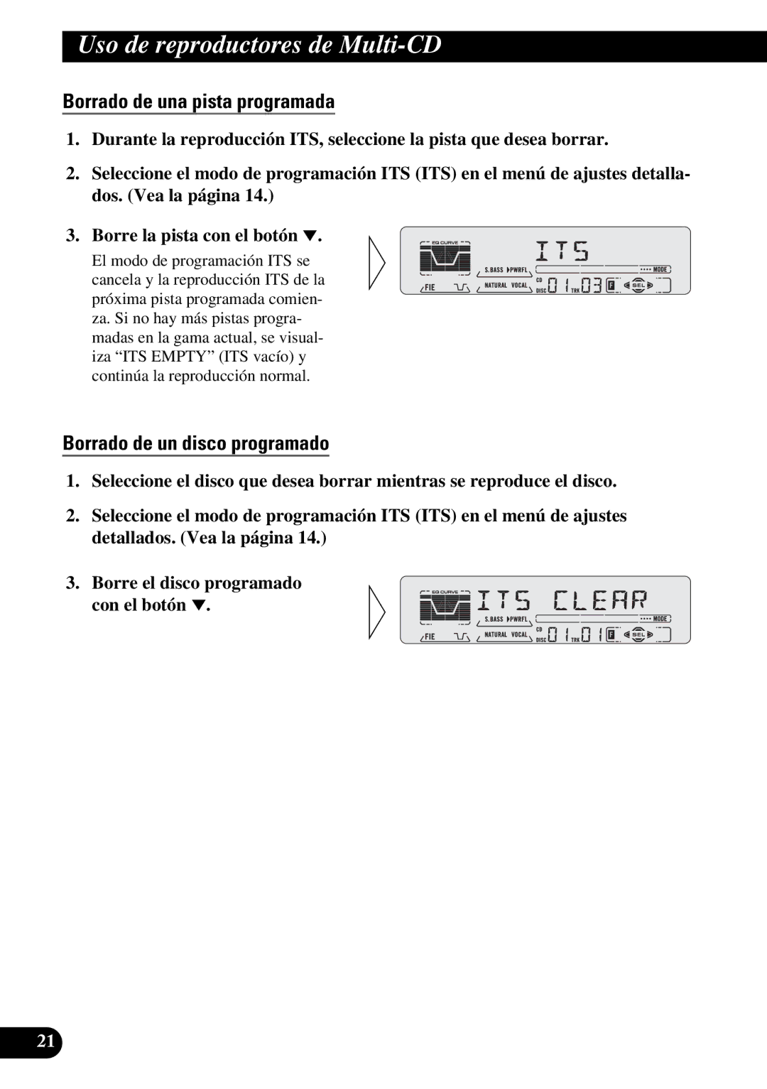 Pioneer KEH-P5950 operation manual Borrado de una pista programada, Borrado de un disco programado 