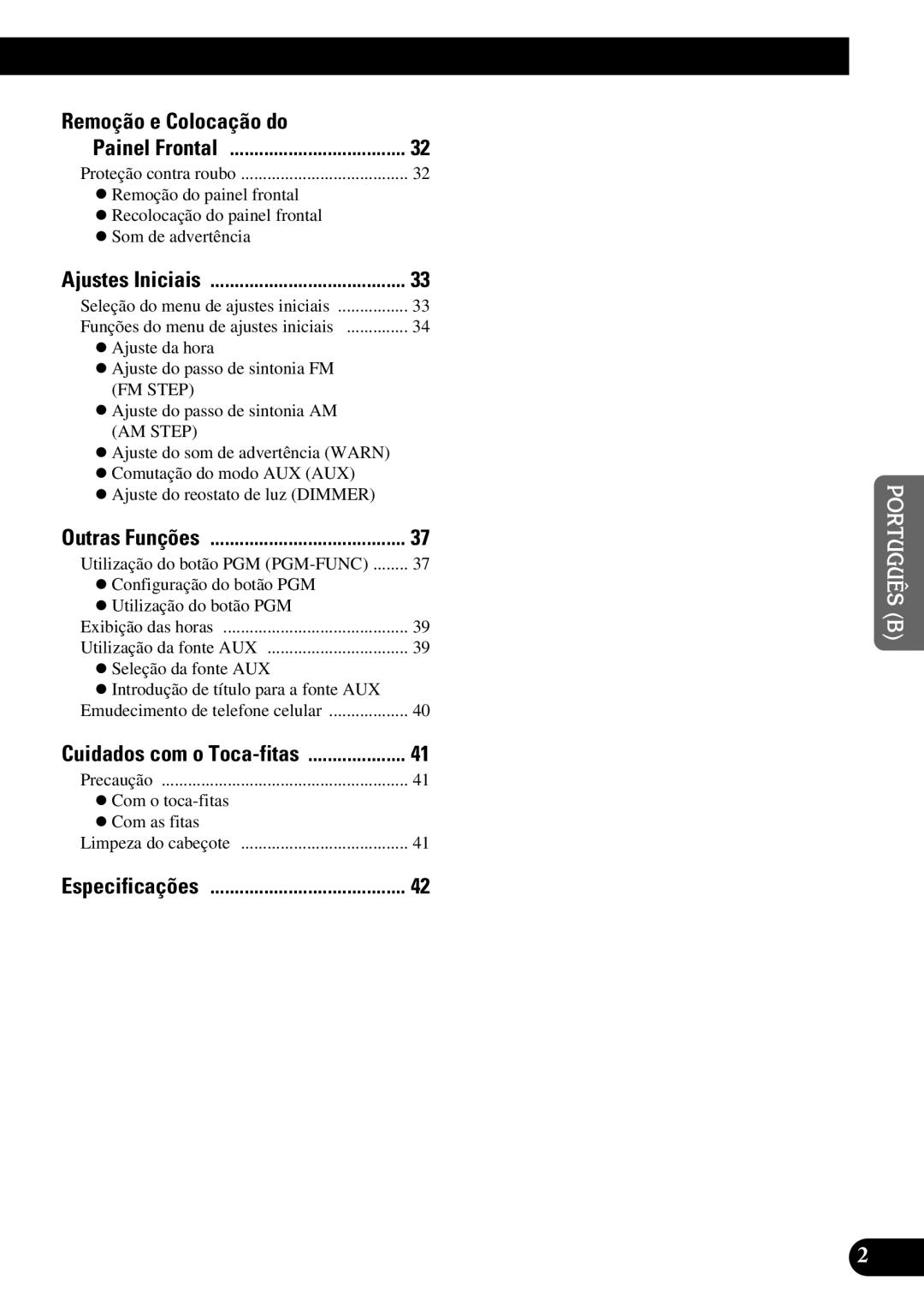 Pioneer KEH-P5950 operation manual Remoção e Colocação do, Painel Frontal 