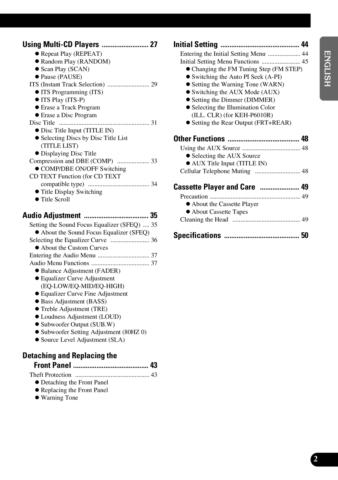 Pioneer KEH-P6010RB operation manual Detaching and Replacing, Using Multi-CD Players 