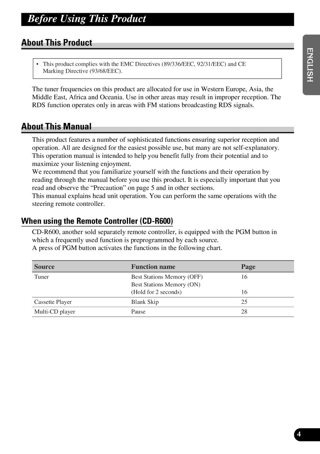 Pioneer KEH-P6010RB operation manual Before Using This Product, About This Product, About This Manual 