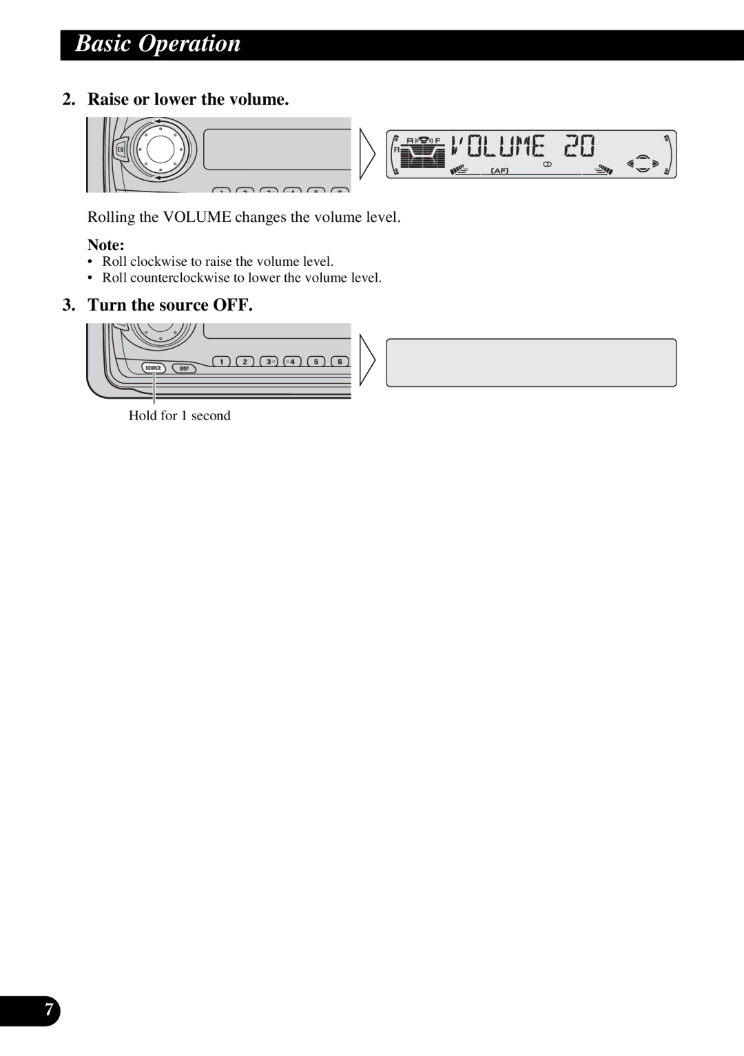 Pioneer KEH-P6010RB operation manual Raise or lower the volume, Turn the source OFF 