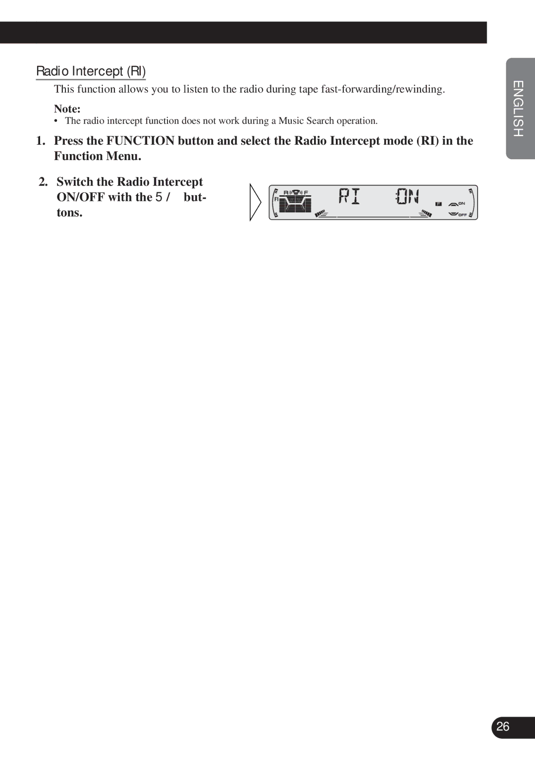 Pioneer KEH-P6011R operation manual Radio Intercept RI 