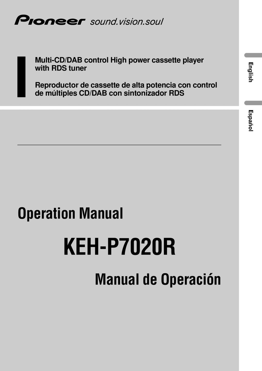 Pioneer KEH-P7020R operation manual English Español 