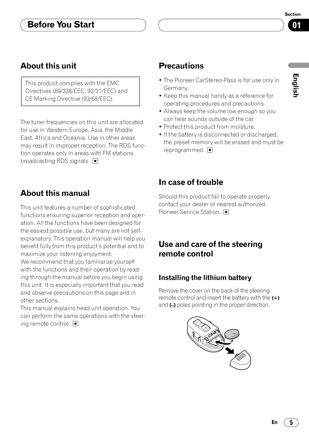 Pioneer KEH-P7020R operation manual Before You Start 