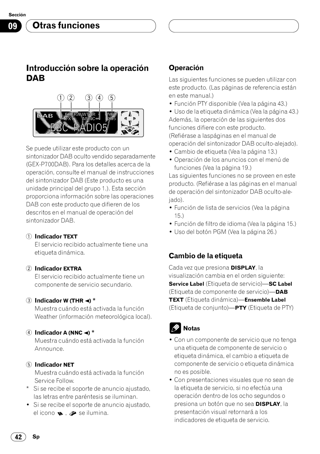 Pioneer KEH-P7020R operation manual Introducción sobre la operación, Operación, Cambio de la etiqueta 