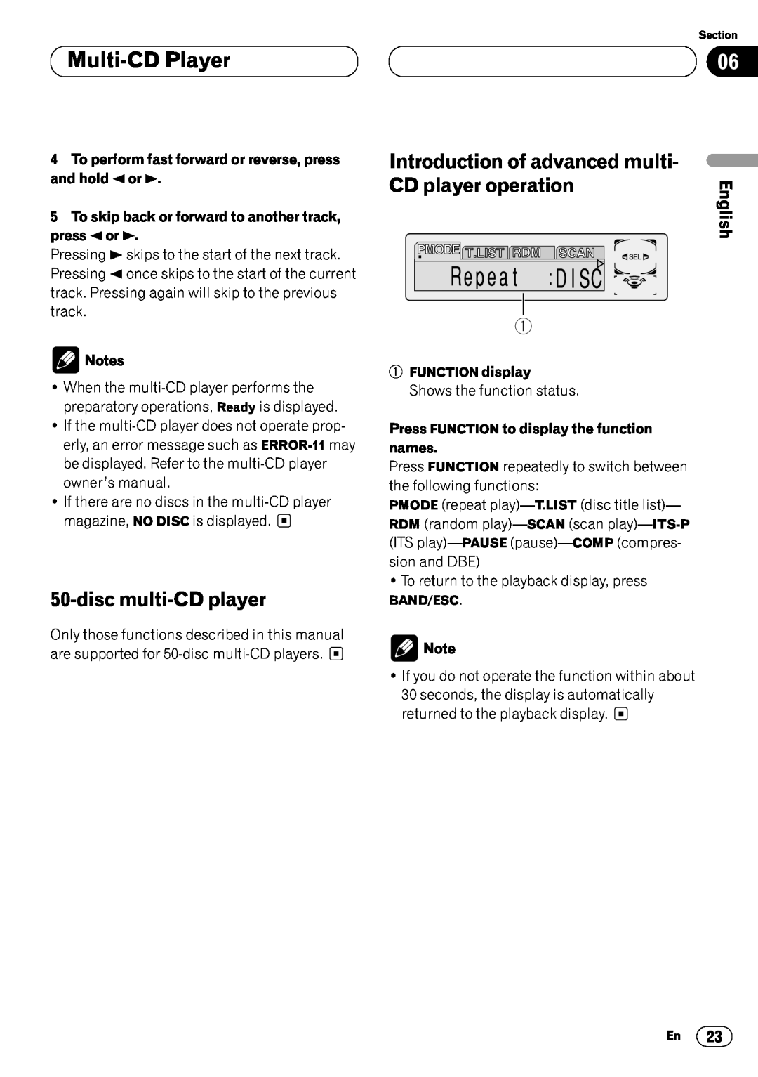 Pioneer KEH-P7020R Multi-CDPlayer06, disc multi-CDplayer, English, Español Deutsch Français, Italiano Nederlands 