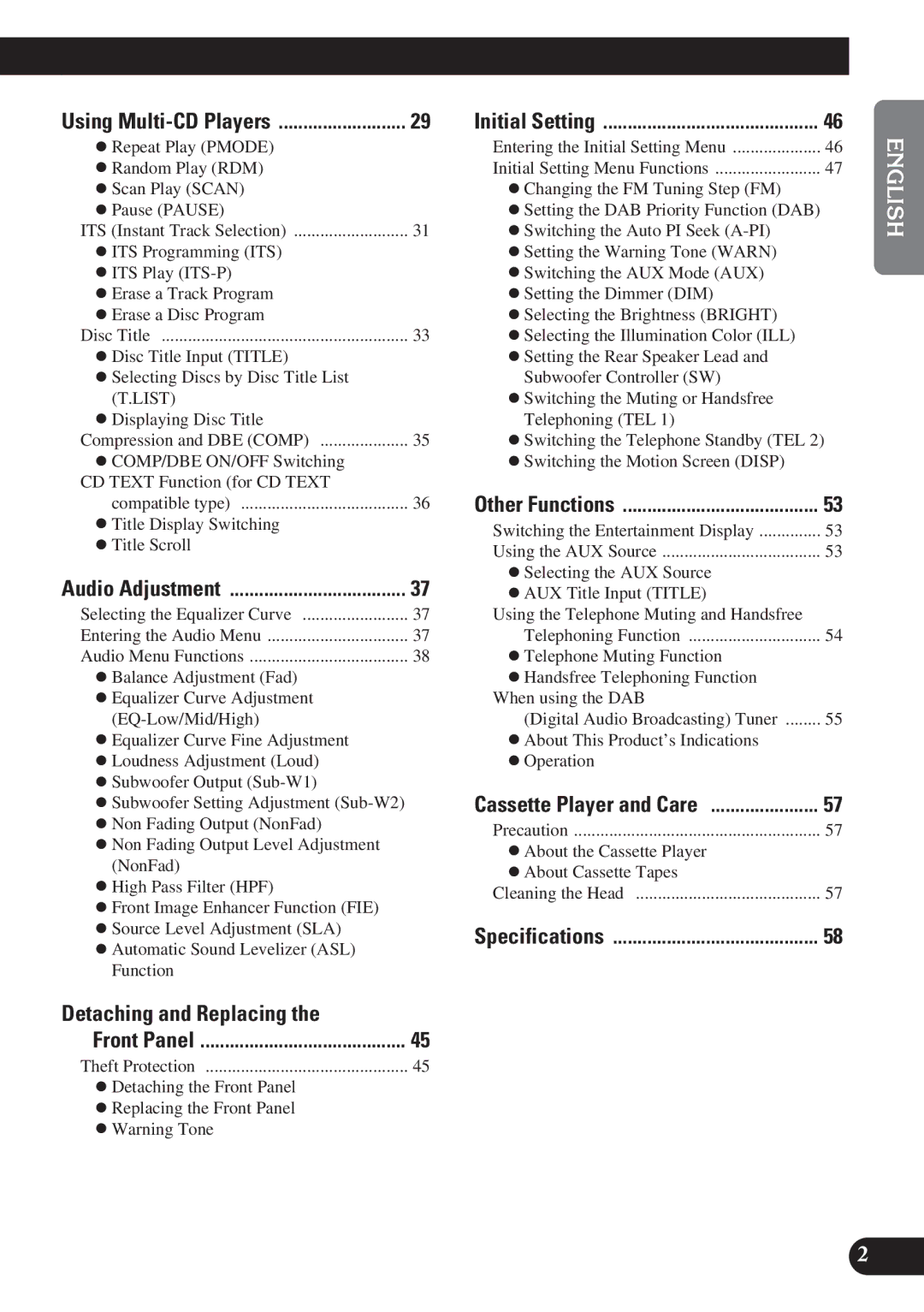 Pioneer KEH-P7900R operation manual Detaching and Replacing, Using Multi-CD Players Initial Setting 