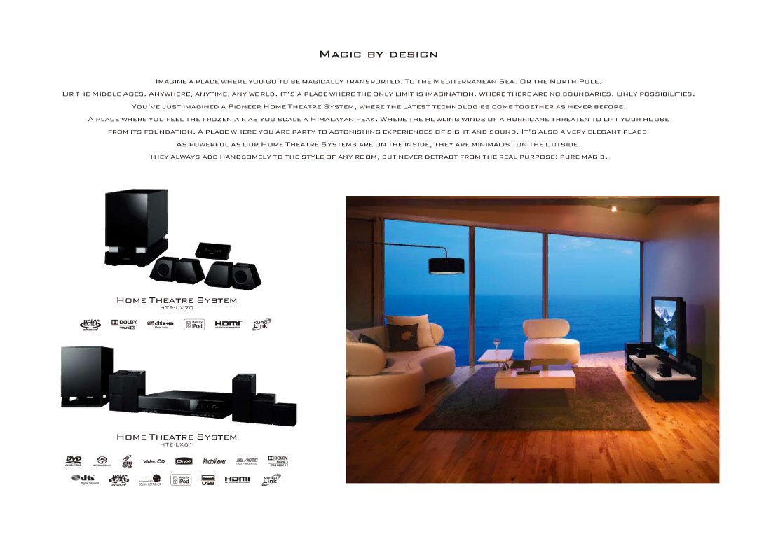 Pioneer KRP-600M, KRP-500M, KRP-500P, KRP-500A manual Magic by design, Home Theatre System 