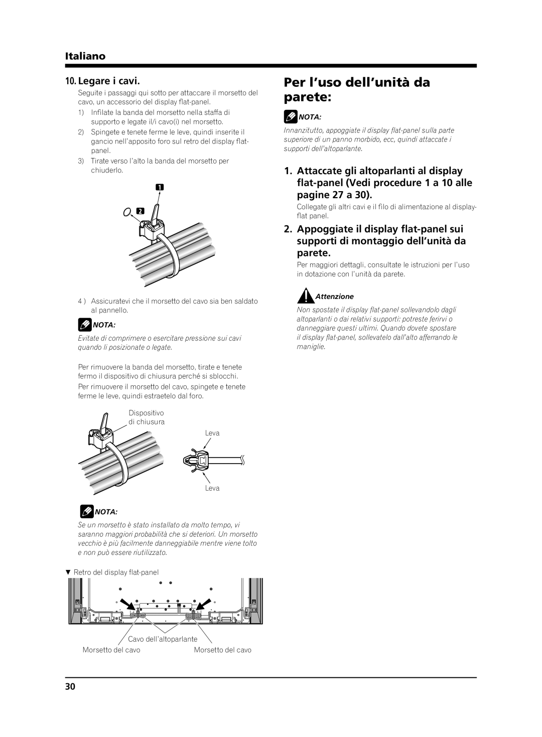 Pioneer KRP-S02 manual Per l’uso dell’unità da, Parete 